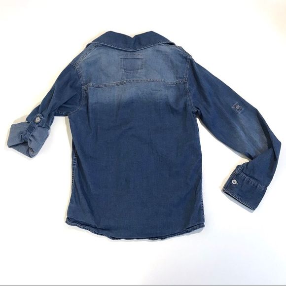 Justice Girl’s Embellished Chambray Shirt Sz 10 - Picture 3 of 9